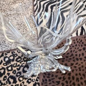Silver and Clear Decorative Bowl
